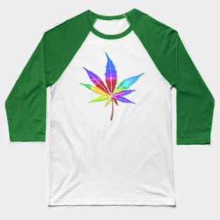 Colorful Cannabis Leaf T-Shirt Baseball T-Shirt